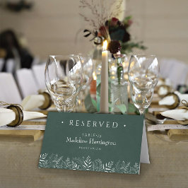 Green Leaves Nature Inspired Wedding Place Card Plaatskaartje