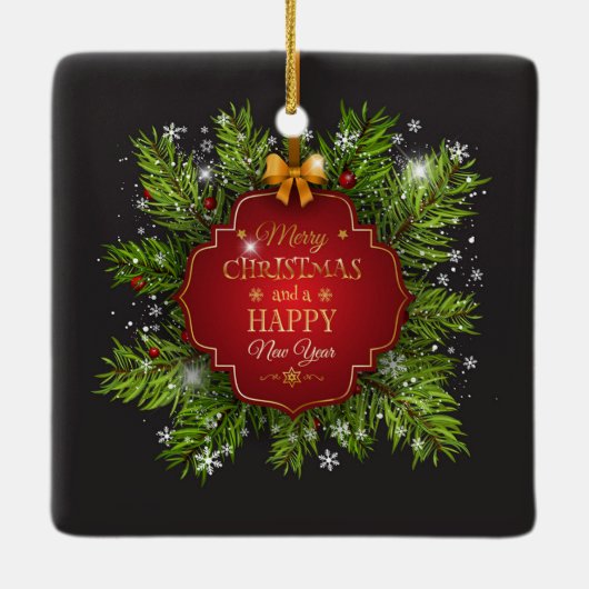 Green Leaves Ornament Kerstmis | Versiering (Achterkant)