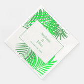 Green Leaves Palm Tree Art Elegante bruiloft Servet (Hoek)