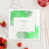 Green Leaves Palm Tree Art Elegante bruiloft Servet (Insitu)