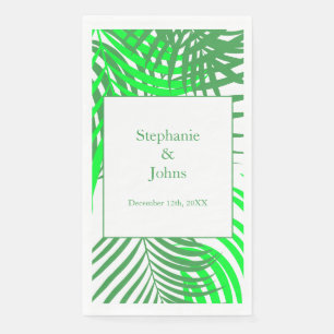 Green Leaves Palm Tree Art Elegante bruiloft Servet