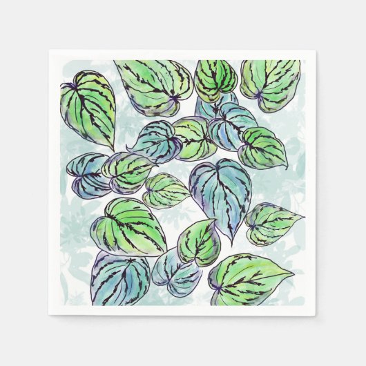 Green Leaves Paper Napkin Servet (Voorkant)