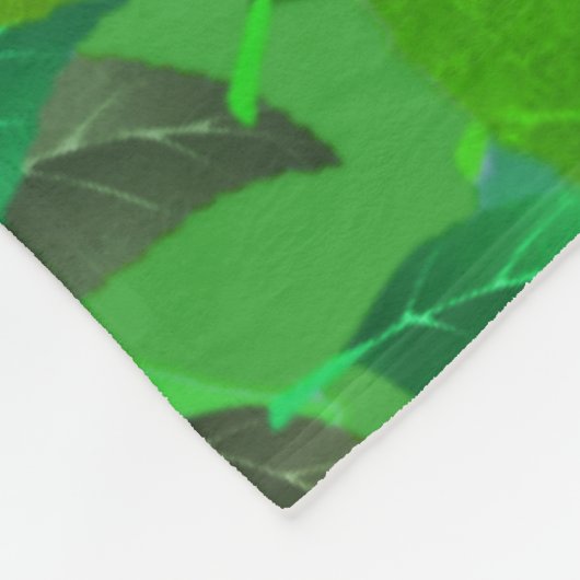 Green Leaves Pattern Fleece Deken (Hoek)