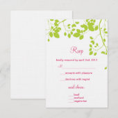 Green Leaves - rsvp kaarten Kaartje (Voorkant / Achterkant)