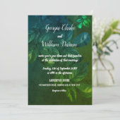 Green Leaves Rustic Vintage Wedding Uitnodiging (Staand voorkant)