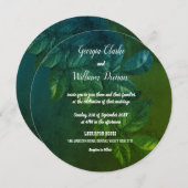 Green Leaves Rustic Vintage Wedding Uitnodiging (Voorkant / Achterkant)