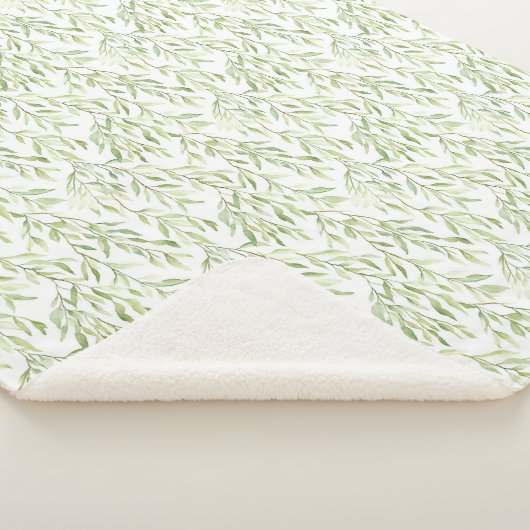 Green Leaves Sherpa Deken (3/4)