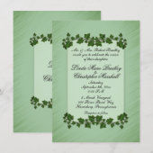 Green Leaves Shimmer Wedding Invitation Kaart (Voorkant / Achterkant)