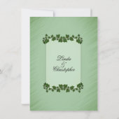 Green Leaves Shimmer Wedding Invitation Kaart (Achterkant)