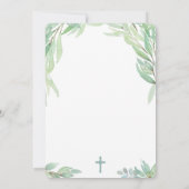 Green Leaves Spain Bautizo, Greenery Boy Baptism Kaart (Achterkant)