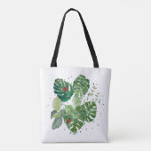 Green Leaves Spring Design - minimalistisch Tote Bag (Achterkant)