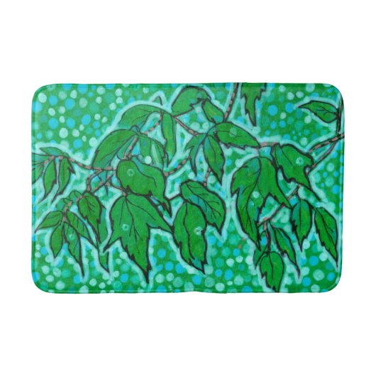 Green Leaves Summer Natuur Floral Art Sketch Badmat (Voorkant)