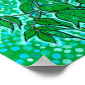 Green Leaves Summer Natuur Floral Art Sketch Poster (Hoek)