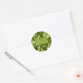 Green Leaves Trouwronde Sticker