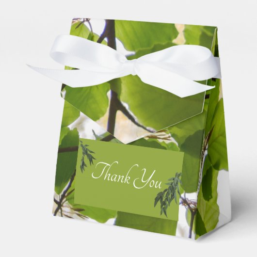 Green Leaves Trouwtent gunstbox Bedankdoosjes (Voorkant Zijde)