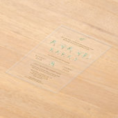 Green Leaves Typography Anand Karaj Sikh Wedding Acryl Uitnodigingen (Laagn)