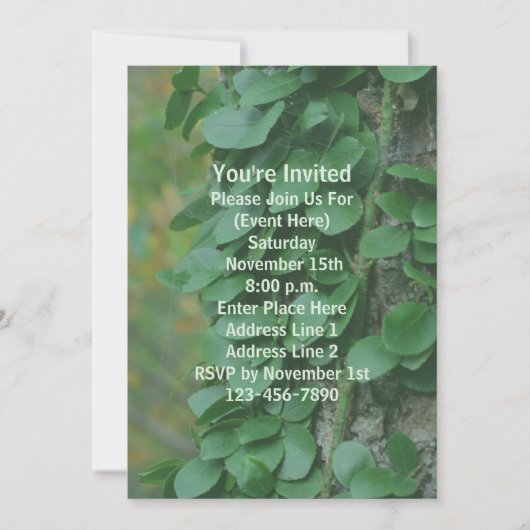 Green Leaves Vine op Tree Natuur Party Kaart (Voorkant)