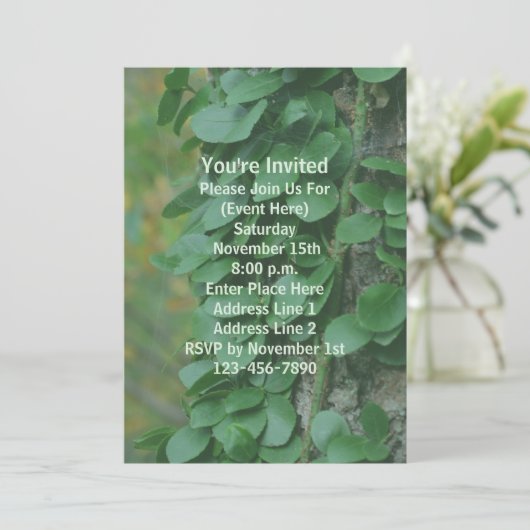 Green Leaves Vine op Tree Natuur Party Kaart (Staand voorkant)