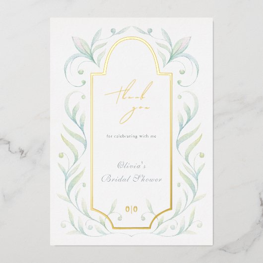 Green Leaves Vrijgezellenfeest Dank je wel kaart (Voorkant)