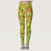 Green Leaves Waterverf Art Leggings (Voorkant)