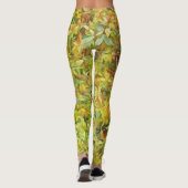 Green Leaves Waterverf Art Leggings (Achterkant)