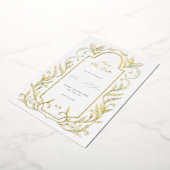 Green Leaves Wedding Bewaar de datum Folie Uitnodiging (Gedraaid)