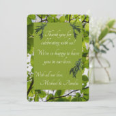 Green Leaves Wedding Dank je wel kaart (Staand voorkant)