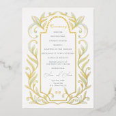 Green Leaves Wedding Folie Programma (Voorkant)