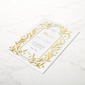 Green Leaves Wedding Folie Uitnodiging (Gedraaid)