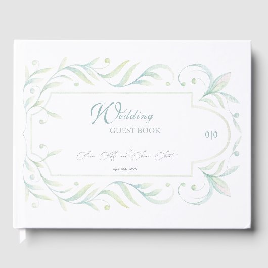 Green Leaves Wedding Gastenboek (Voorkant)