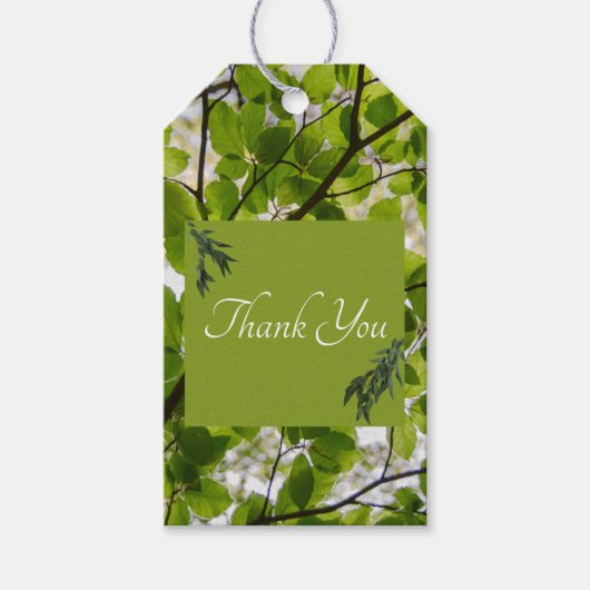 Green Leaves Wedding Gift Label Cadeaulabel (Voorkant)