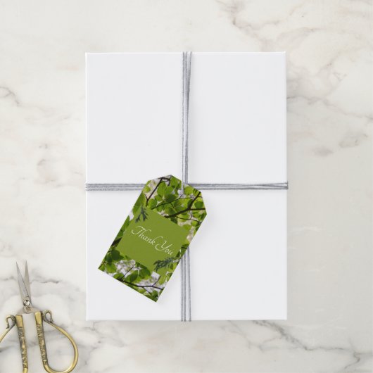 Green Leaves Wedding Gift Label Cadeaulabel (Met Touw)