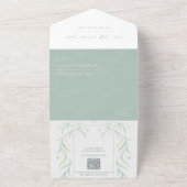 Green Leaves Wedding in één uitnodiging (Buitenkant)