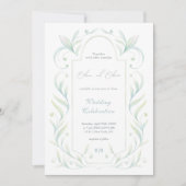 Green Leaves Wedding Kaart (Voorkant)