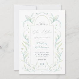 Green Leaves Wedding Kaart