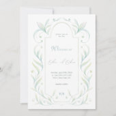 Green Leaves Wedding Kaart (Voorkant)