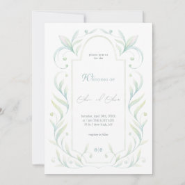 Green Leaves Wedding Kaart