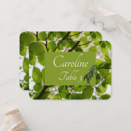 Green Leaves Wedding Place Card Plaatskaartje