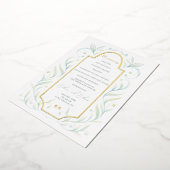 Green Leaves Wedding Programme Folie Uitnodiging (Gedraaid)