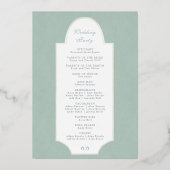 Green Leaves Wedding Programme Folie Uitnodiging (Achterkant)