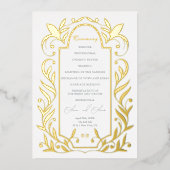 Green Leaves Wedding Programme Folie Uitnodiging (Voorkant)