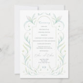 Green Leaves Wedding Programme Kaart (Voorkant)