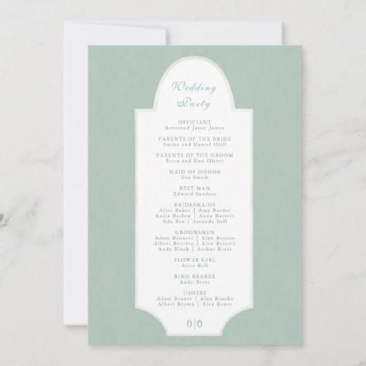 Green Leaves Wedding Programme Kaart (Achterkant)