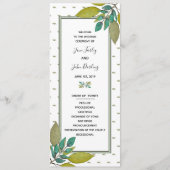 Green Leaves Wedding Programme Programmakaart (Voorkant)