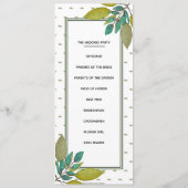 Green Leaves Wedding Programme Programmakaart (Achterkant)
