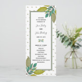 Green Leaves Wedding Programme Programmakaart (Staand voorkant)