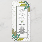 Green Leaves Wedding Programme Programmakaart (Voorkant / Achterkant)