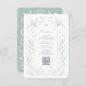 Green Leaves Wedding Receptie Enclosure Kaart (Voorkant / Achterkant)