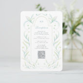 Green Leaves Wedding Receptie Enclosure Kaart (Staand voorkant)