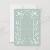Green Leaves Wedding Receptie Enclosure Kaart (Achterkant)